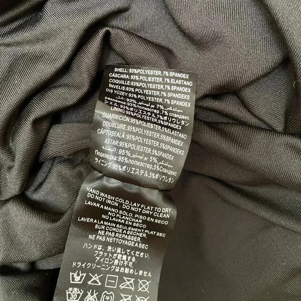 BEBE - Black Textured Cut Out Back Ruching One Shoulder Dress - Picture 8 of 8